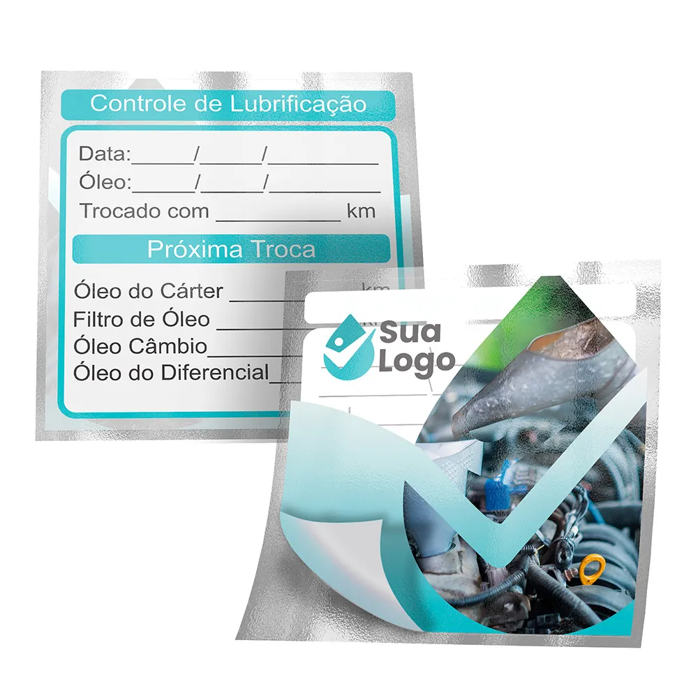 1.000un Etiqueta Adesiva Troca de Óleo